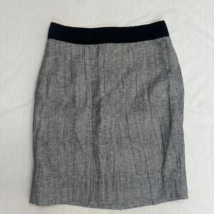 J. Crew Womens‎ Skirt Size 4 Black Gray Lined Zipper Back Business Casual Suit